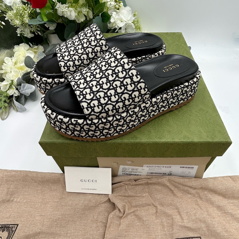 Women's Gucci, Angelina platform, thong sandals size 37 made in Italy - Picture 6 of 11
